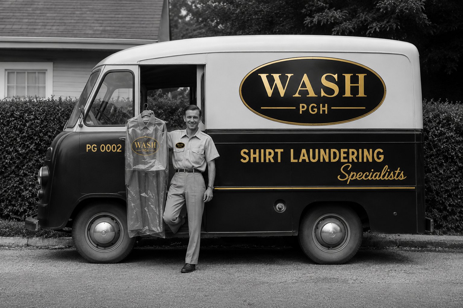 Wash PGH delivery van Pittsburgh laundry dry cleaning since 1959